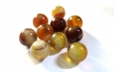 20 perles agate rayée nuances de marron 6mm 