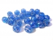20 perles acrylique fleur ab couleur bleu foncé 8x7mm 