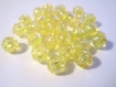 20 perles acrylique fleur ab couleur jaune 8x7mm 