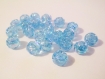 20 perles acrylique fleur ab couleur bleu 8x7mm 