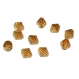 10 perles toupies acrylique marron rayé doré 8x8 mm 