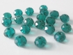 20 perles rondelle à facettes vert foncé irisé en verre 6x8mm 