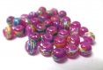 20 perles violine tréfilé multicolore en verre peint 4mm (a-25) 