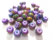 20 perles mauve tréfilé multicolore en verre peint 4mm (a-24) 