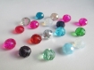 18 perles rondelle cristal irisé a facette mélange de couleur 8x10mm (l1) 