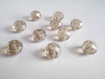 10 perles rondelle cristal irisé a facette couleur marron clair 8x10mm 