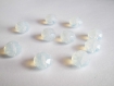 10 perles rondelle cristal irisé a facette couleur blanc 8x10mm 