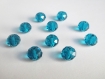 10 perles rondelle cristal irisé a facette couleur bleu lagon 8x10mm 