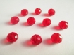 10 perles rondelle cristal irisé a facette couleur rouge 8x10mm 