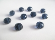 10 perles rondelle cristal irisé a facette couleur bleu foncé 8x10mm 