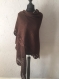 Châle marron tricote main 