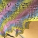Grand poncho multicolore tricote main 