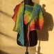 Chale multicolore tricote main 