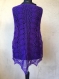 Châle violet fonce tricote main 