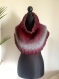 Poncho +col tricote main en laine type boucle( 60% acrylique 15% alpaga 15% laine 10% polyester) 