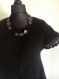 Robe tonique noir tricote main 