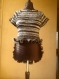 Pull tricote main en fil (50% acrylique 47% laine 3% polyester avec fil brillance 