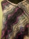 Poncho tricote main multicolore en fil (75% acrylique 25% mohair) 