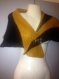 Châle echarpe noir/doré brilanc tricote main