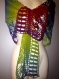 Châle arc-en -ciel en laine crochete main ( - 10 euro)promotion de noël 
