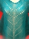 Tunique turquoise tricote main (promotion de noël - 5 euro) 