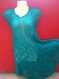 Tunique-poncho turquoise tricote main (promotion de noël -15 euro) 