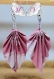 Bijoux d'origami - boucles d'oreilles en papier feuille rose 