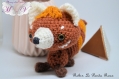 Robin le panda roux - amigurumi - peluche crochet - 