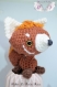 Robin le panda roux - amigurumi - peluche crochet - 