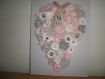 Tableau coeur fleurs au crochet 
