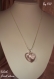Gros cœur rose tendre, cristal de swarovski sur chaine d'argent 925 (100116-c) 
