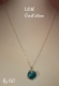 Cœur bleu, cristal de swarovski sur chaine d'argent 925 (100116-a) 