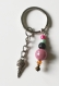 Porte clés perles multicolores et glace 