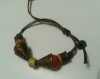 Bracelet ethnique réglable perle jaune et rouge 