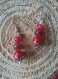 Boucles d'oreilles perles rouges 