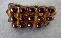 Bague perles couleur ambre en cristal de swarovky fait main 