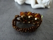 Bague 24 perles couleur ambre en cristal de swarovky fait main 