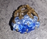 Bague 20 perles couleur bleu en cristal de swarovky fait main 