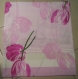 Taie d oreiller 66 x 59 cm motif fleur tulipes roses et rayures bleu 