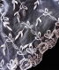 Magnifique tissus dentelle broderie blanc coton sur tulle déco frange forme feuille double festons largeur 