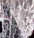 Magnifique tissus dentelle broderie blanc coton sur tulle déco frange forme feuille double festons largeur 