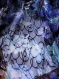 Coupon tissus en dentelle bleu motif imprimé 150*36cm 