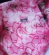Coupon tissus en dentelle fuchsia noir imprimé 150*36cm 