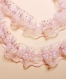 Dentelle plissé 2 couches organza 2.8cm rose clair à pois et calais 