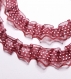 Dentelle plissé 2 couches organza rouge bordeaux à pois et calais 28mm 