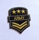écusson thermocollant patch militaire,army doré 6.5*7cm 