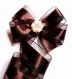 1m super ruban luxe organza et satin chocolat brillant 38mm 