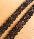 2.3m galon paillettes ronds noir 23mm motif tisée 
