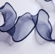1m spécial ruban organza bordé tissé avec fil plastique bleu de nuit 35mm 
