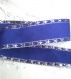2.8m ruban noël déco noël bleu motif étoile argenté 38mm 